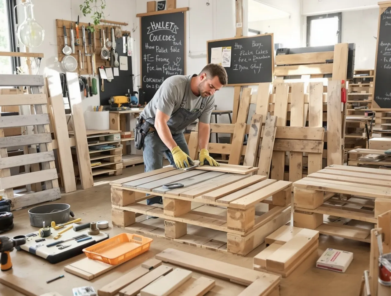 budowa ławy z palet krok po kroku