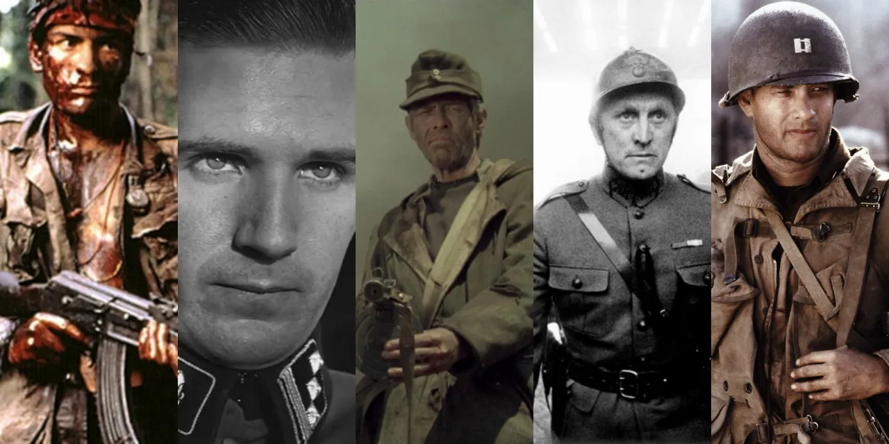 ikoniczne sceny filmów wojennych collage