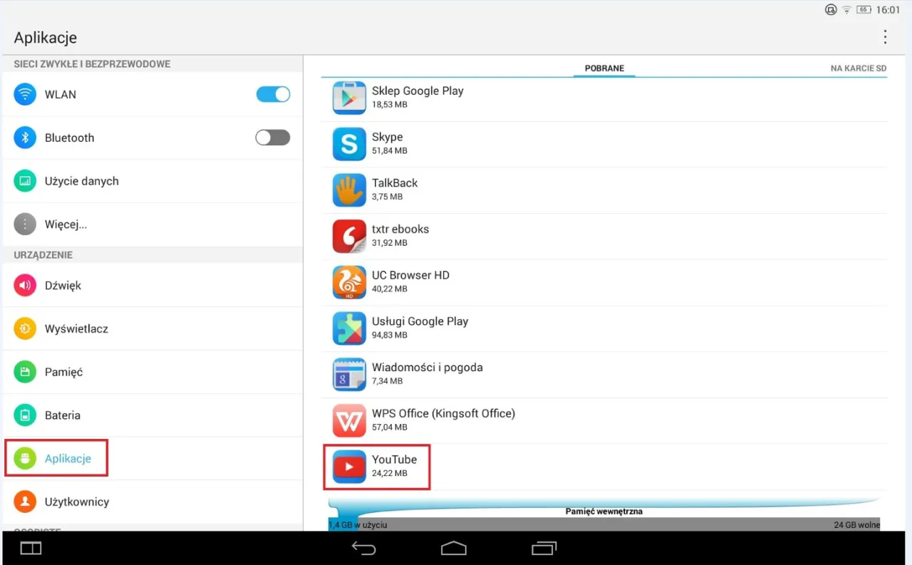 ustawienia aplikacji domyślnych Android