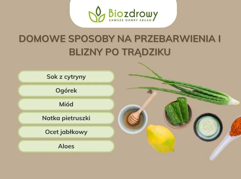 naturalne składniki na blizny po pryszczach miód cytryna aloes