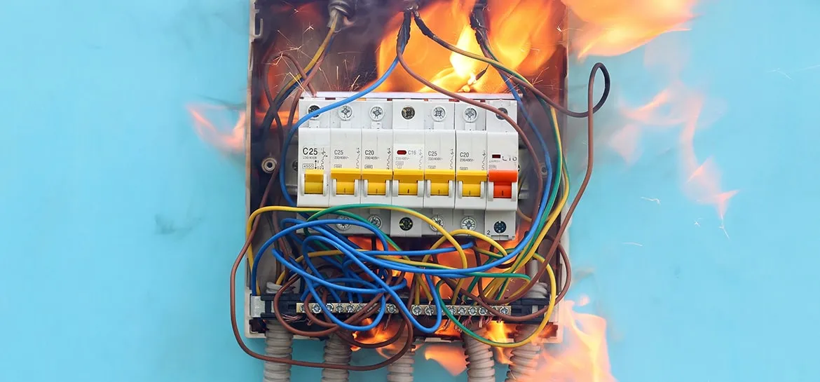 pożar instalacji elektrycznej dom