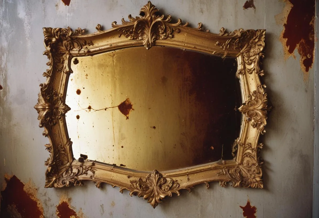 Korozja lustra łazienkowego czarne plamy