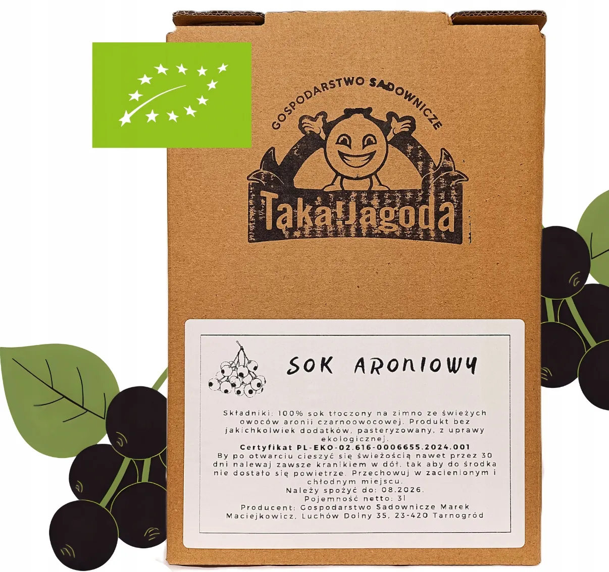 etykieta sok z aronii NFC BIO