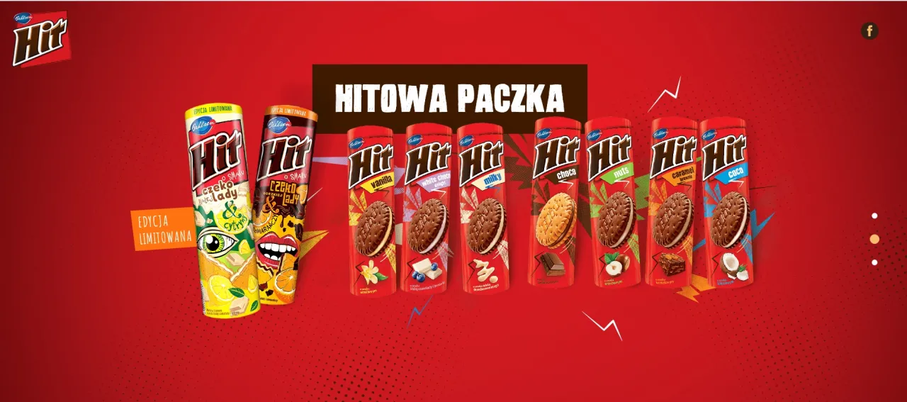 r&oacute;żne opakowania ciastek Hit