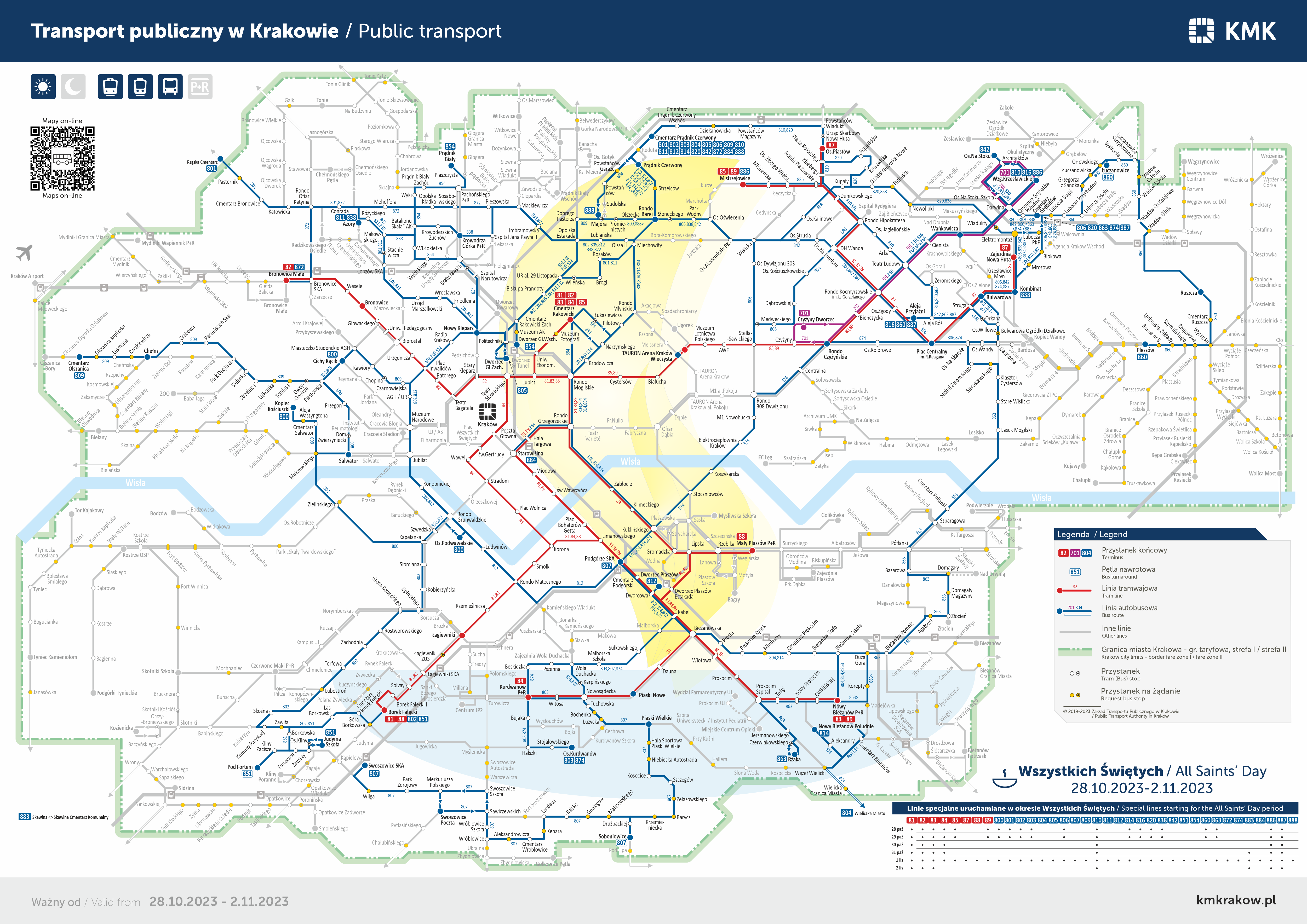 Mapa trasy autobusu 139 Krak&oacute;w