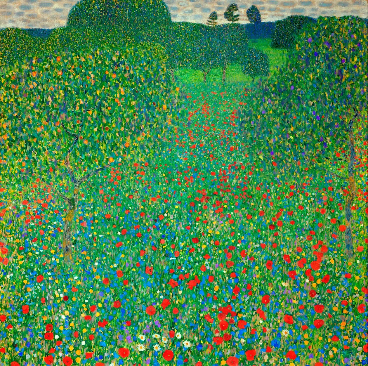 Gustav Klimt Die Mohnblumenwiese Jugendstil Landschaftsmalerei