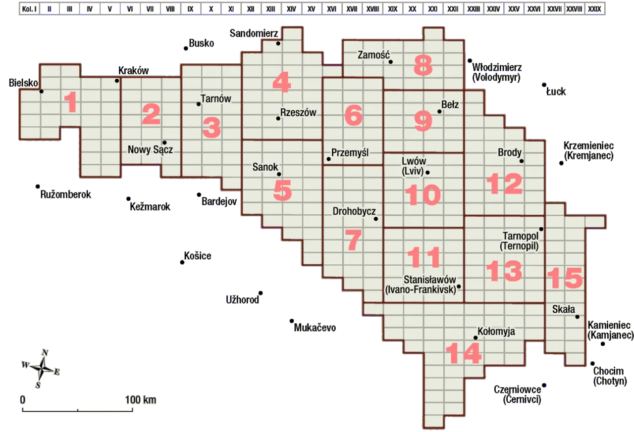 Mapa historyczna Wołynia przed II wojną światową