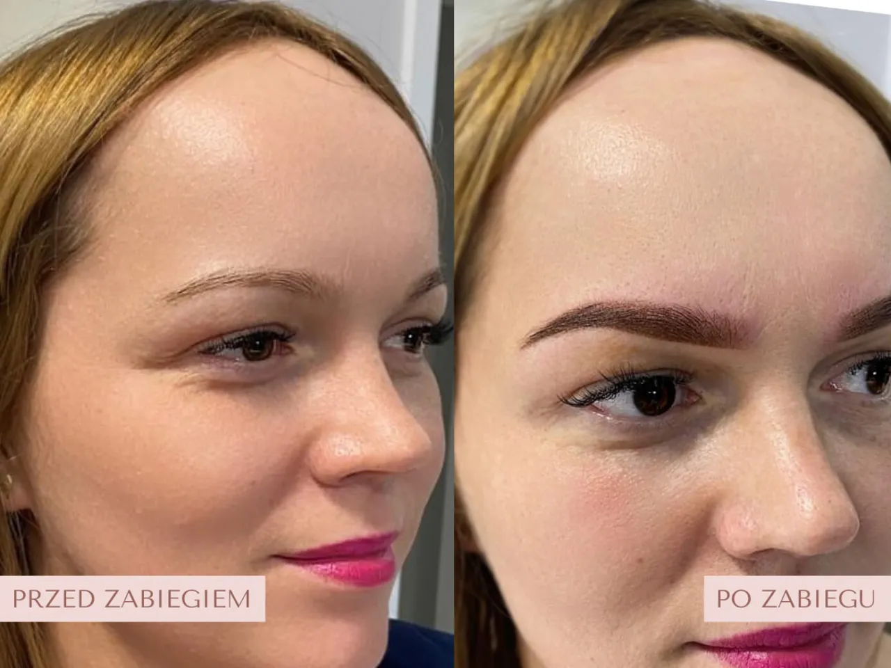 Makijaż permanentny brwi przed po