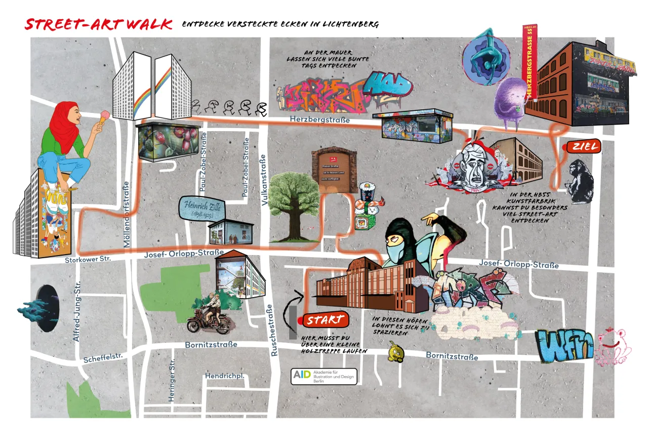 Berliner Graffiti und Street Art &Uuml;bersichtskarte