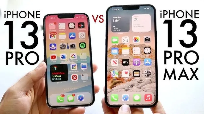 iPhone 13 Pro vs 13 Pro Max comparison size