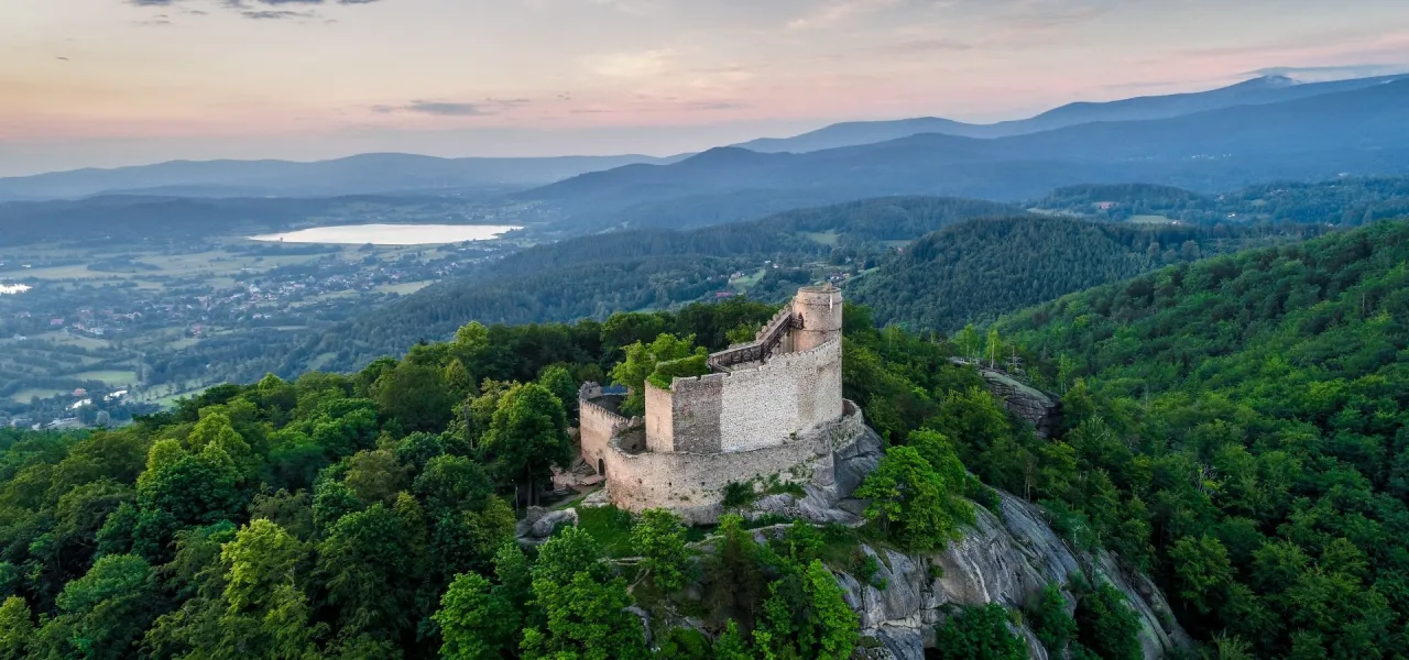 Zamek Chojnik panorama Karkonosze