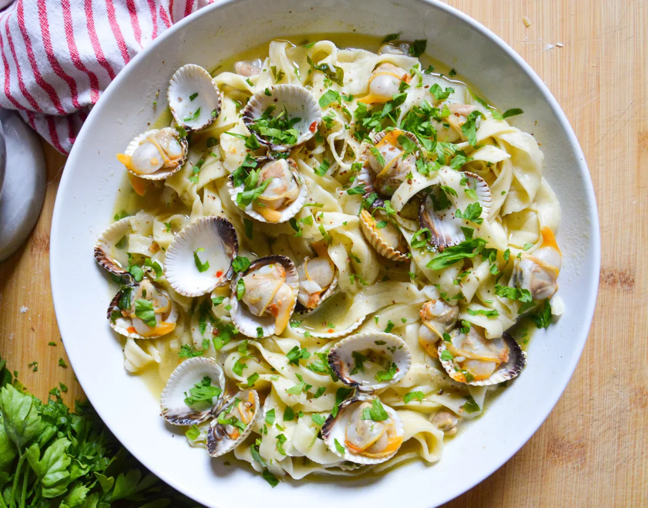 Ingrédients frais spaghetti alle vongole