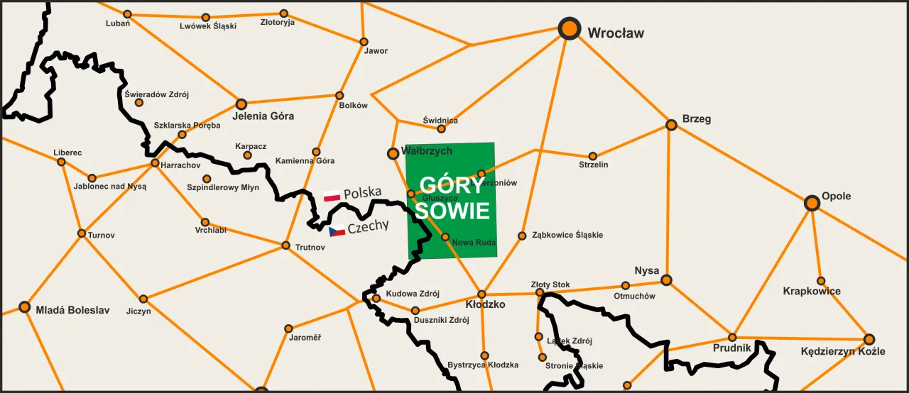G&oacute;ry Sowie mapa lokalizacja
