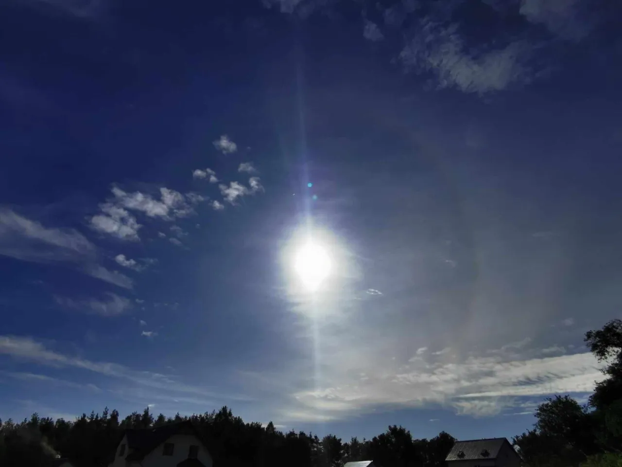 tęcza halo iryzacja na niebie