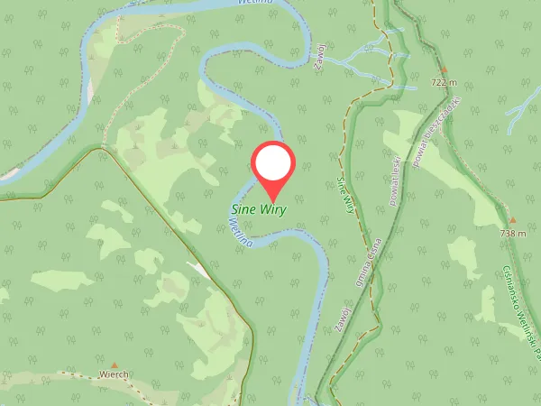 Mapa rezerwatu Sine Wiry dojazd