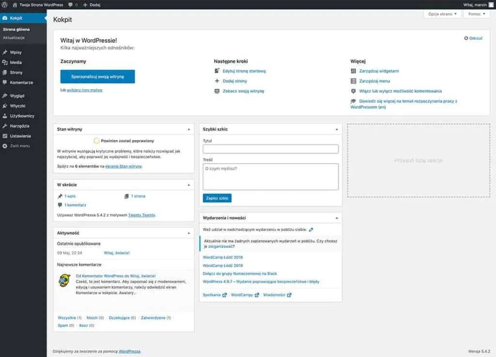 panel wordpress kokpit
