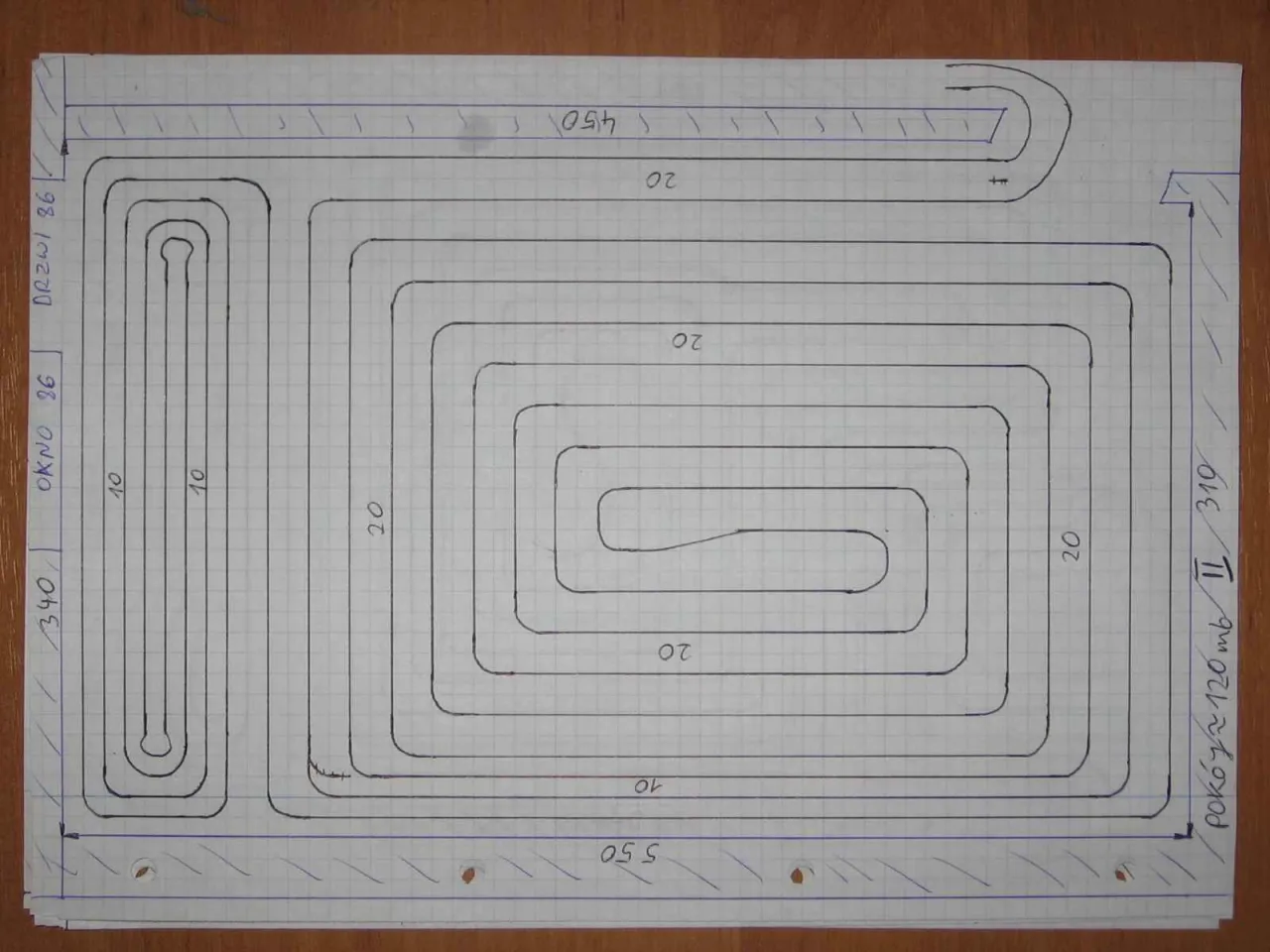 bezpieczne strefy wiercenia ogrzewanie podłogowe schemat