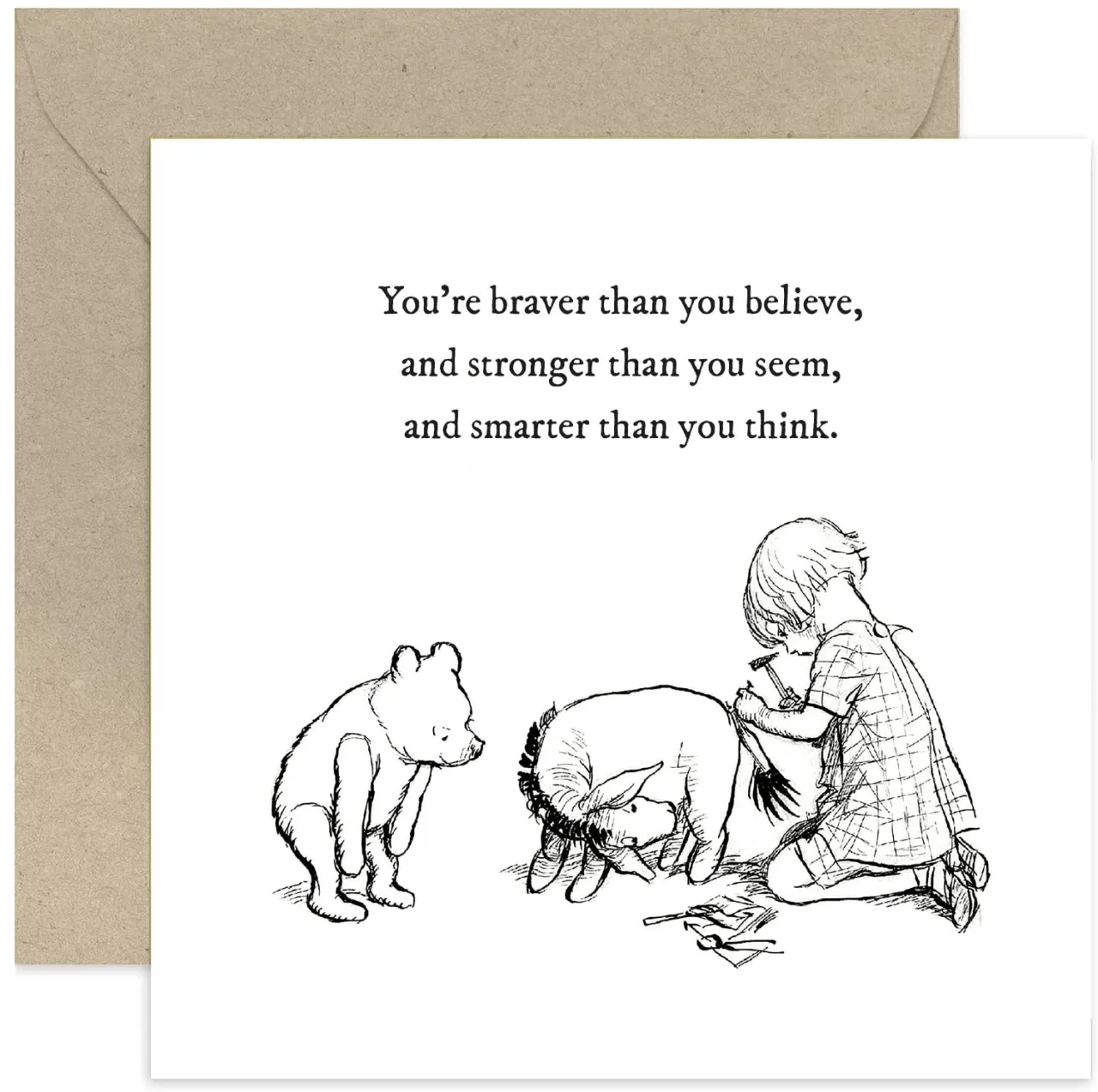 kartka z życzeniami z cytatem z Kubusia Puchatka