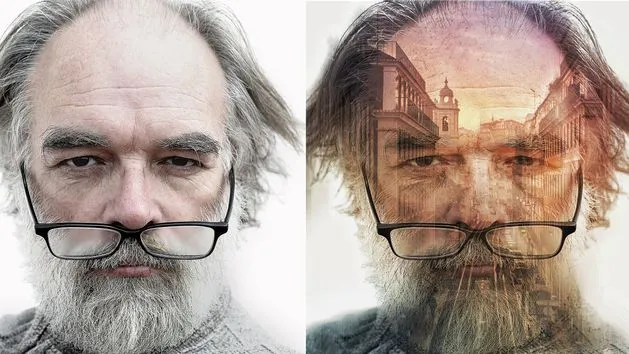 przykłady połączonych zdjęć kolaż fotomontaż podw&oacute;jna ekspozycja