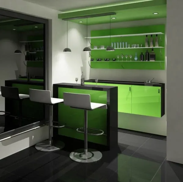 domowy barek w salonie inspiracje