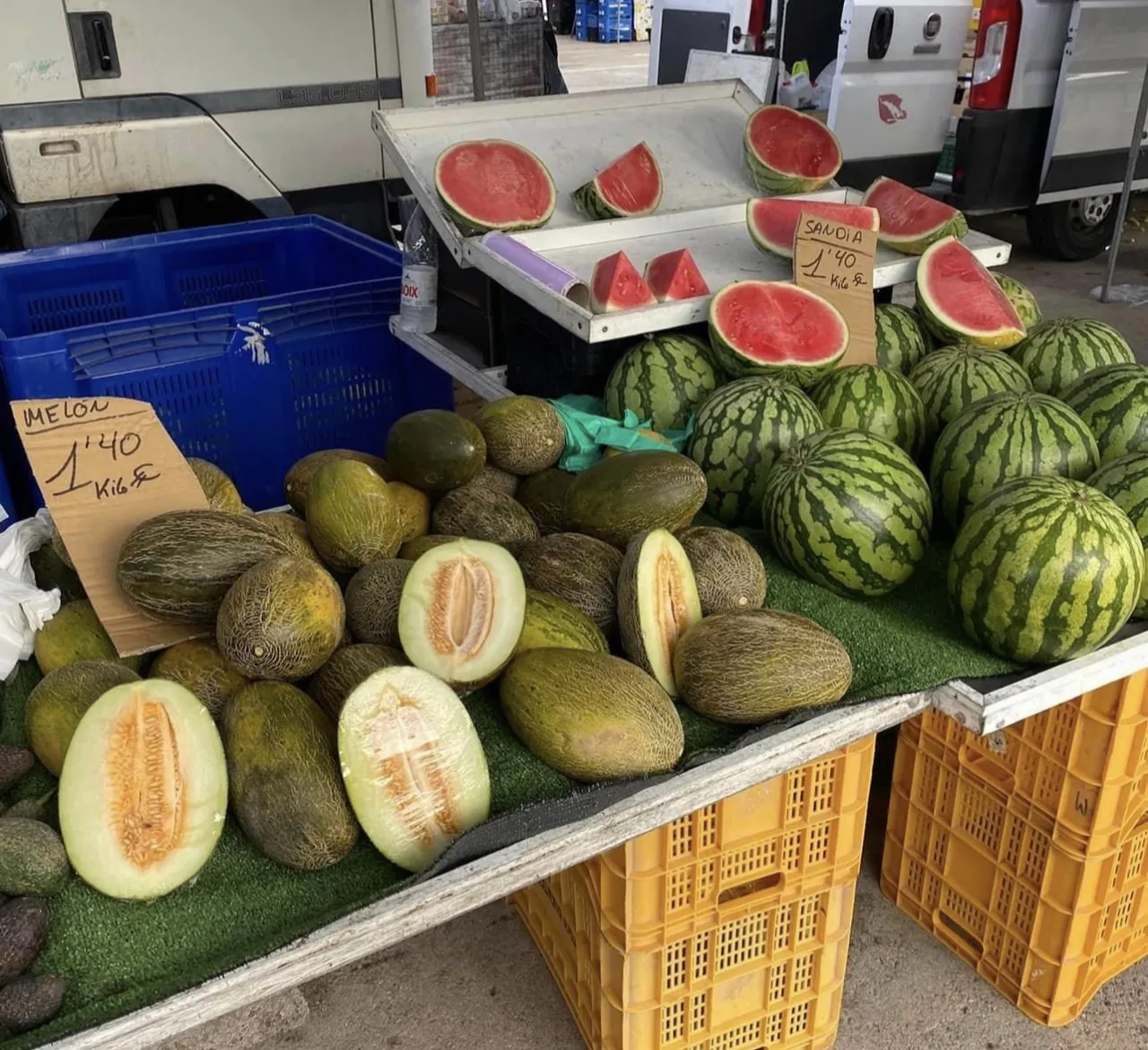 targ z arbuzami w Hiszpanii lub we Włoszech