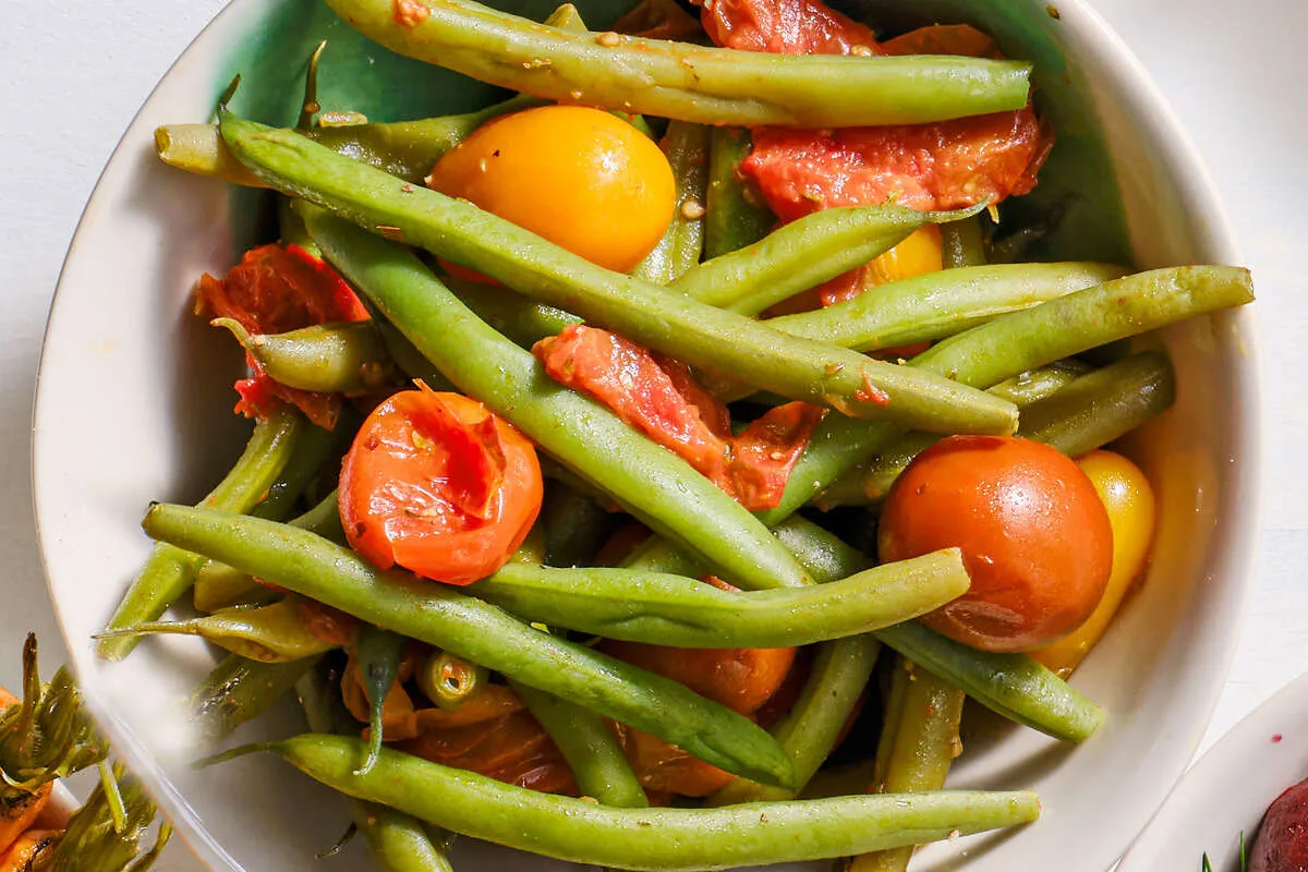 Ingr&eacute;dients frais salade italienne haricots verts
