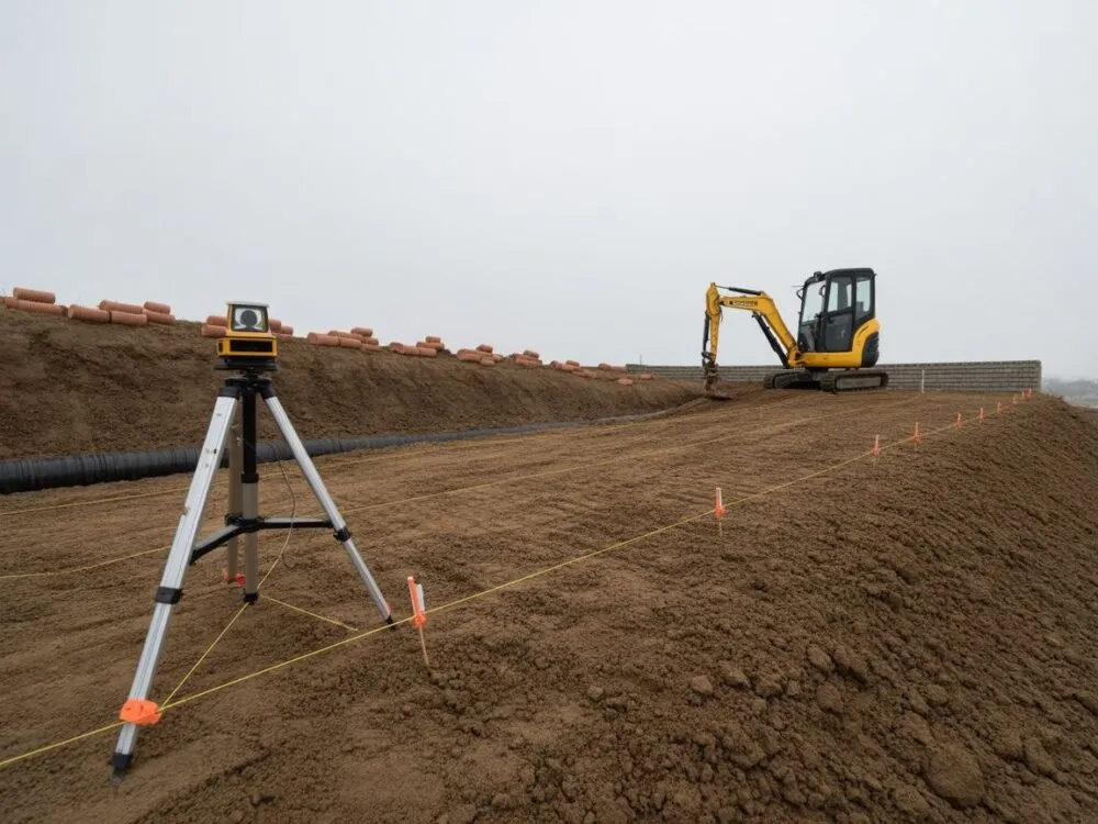 wyrównywanie terenu paliki sznurek
