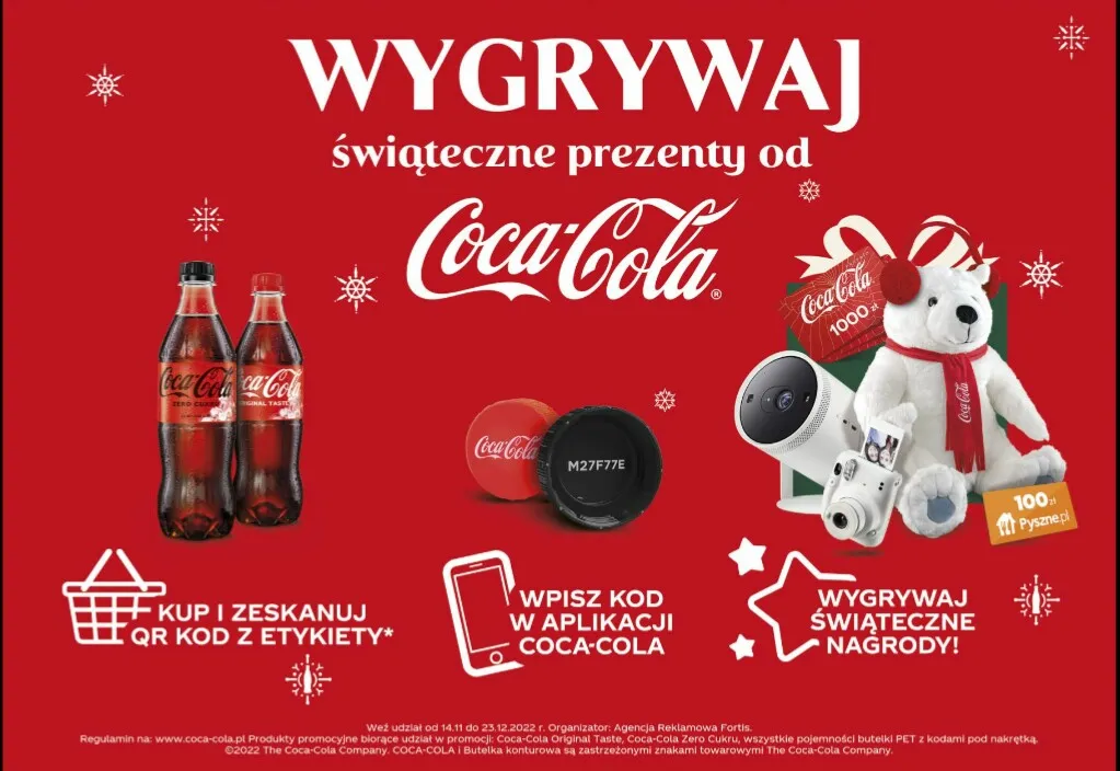 Przykładowe nagrody z loterii Coca-Cola