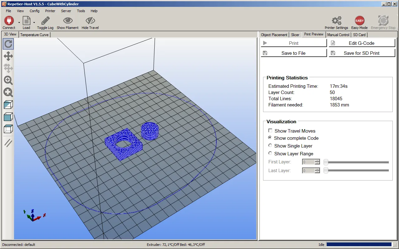Proces druku 3D schemat