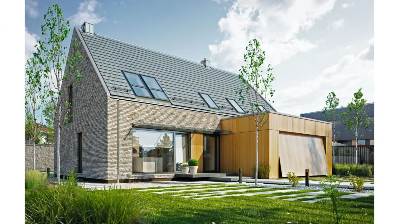 elewacja klinkierowa dom nowoczesny