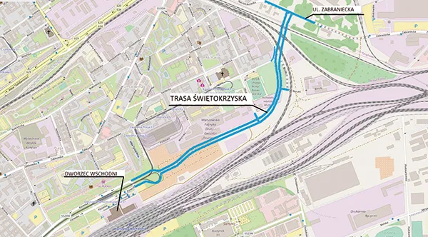 Trasa Świętokrzyska Dworzec Wschodni budowa