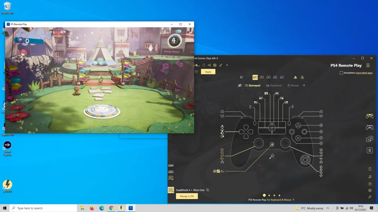 screenshot aplikacja PS Remote Play na laptopie