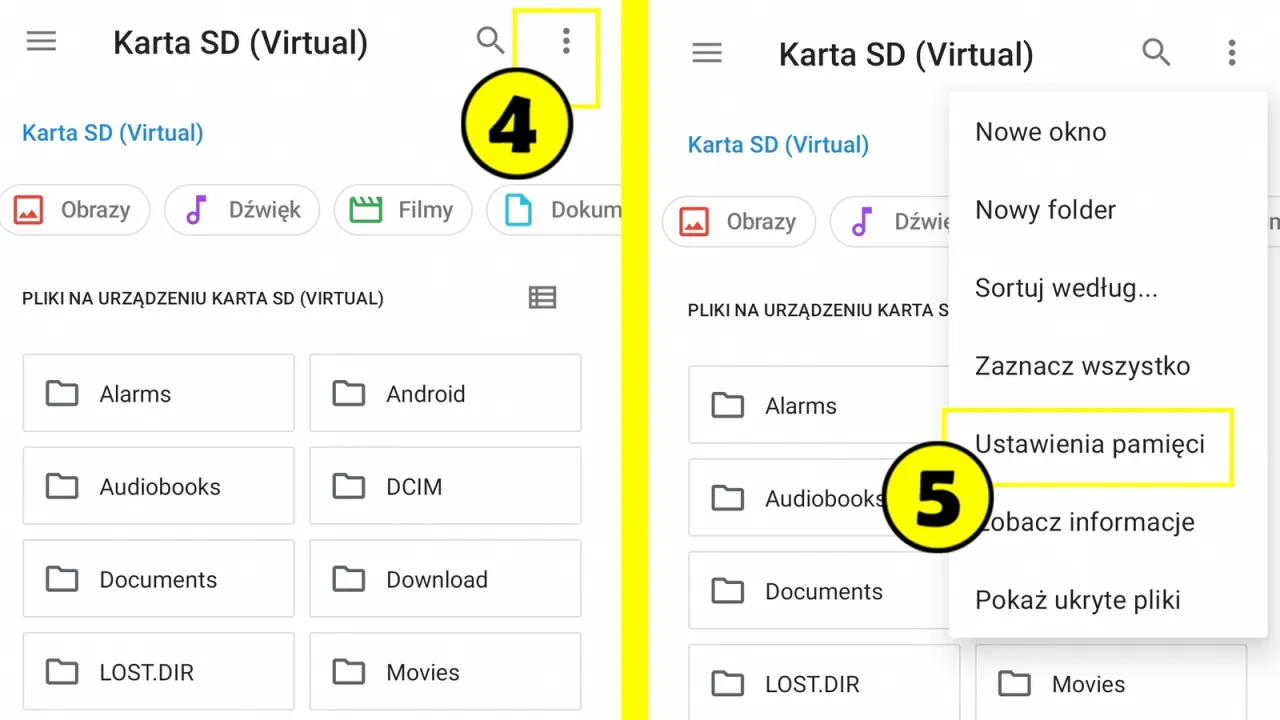 Zrzut ekranu pokazuje, jak przenieść aplikacje na kartę pamięci, klikając 
