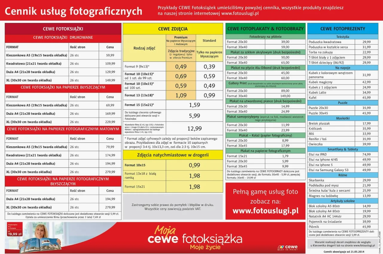 cennik drukowania zdjęć rossmann cewe