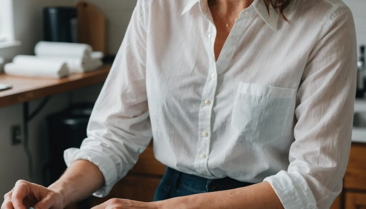 Przed i po zmniejszeniu bawełnianej bluzki