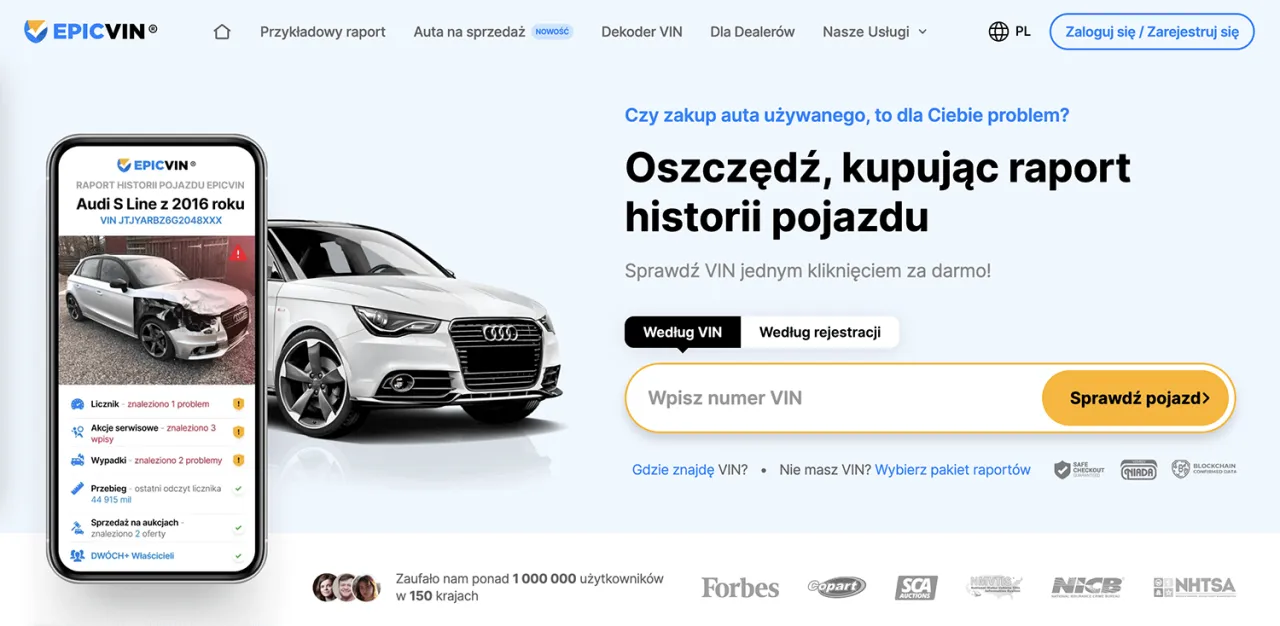 Zdjęcie Sprawdź VIN auta z USA za darmo - Dekoder VIN, historii pojazdu.
