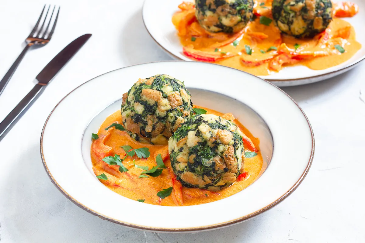 Vegane Knödel Hauptgericht