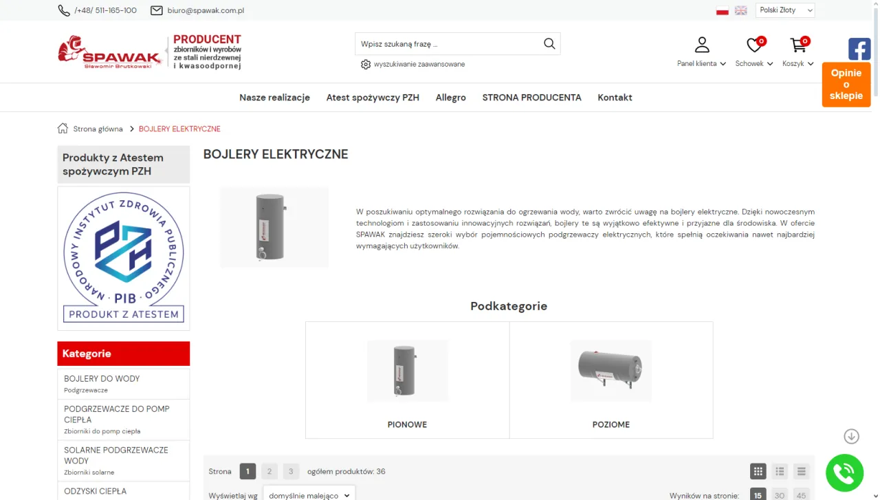 Bojlery elektryczne SPAWAK - dowiedz się, ile grzeje się woda w bojlerze. Oferta obejmuje podgrzewacze pionowe i poziome.