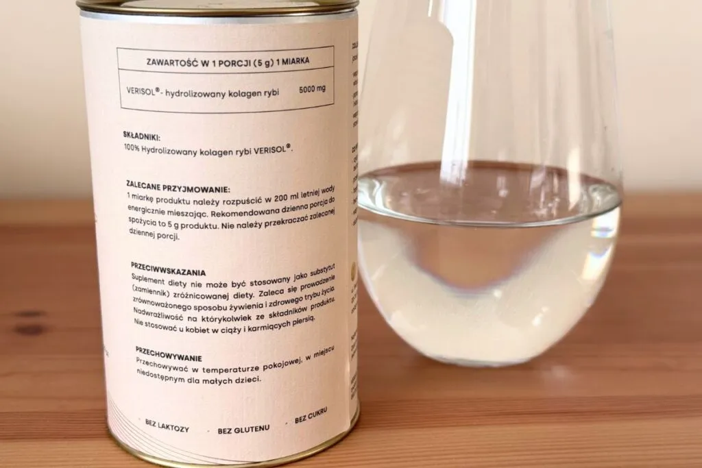 etykieta suplementu kolagenowego czysty skład certyfikaty