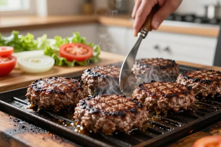 formowanie kotleta wołowego wgłębienie