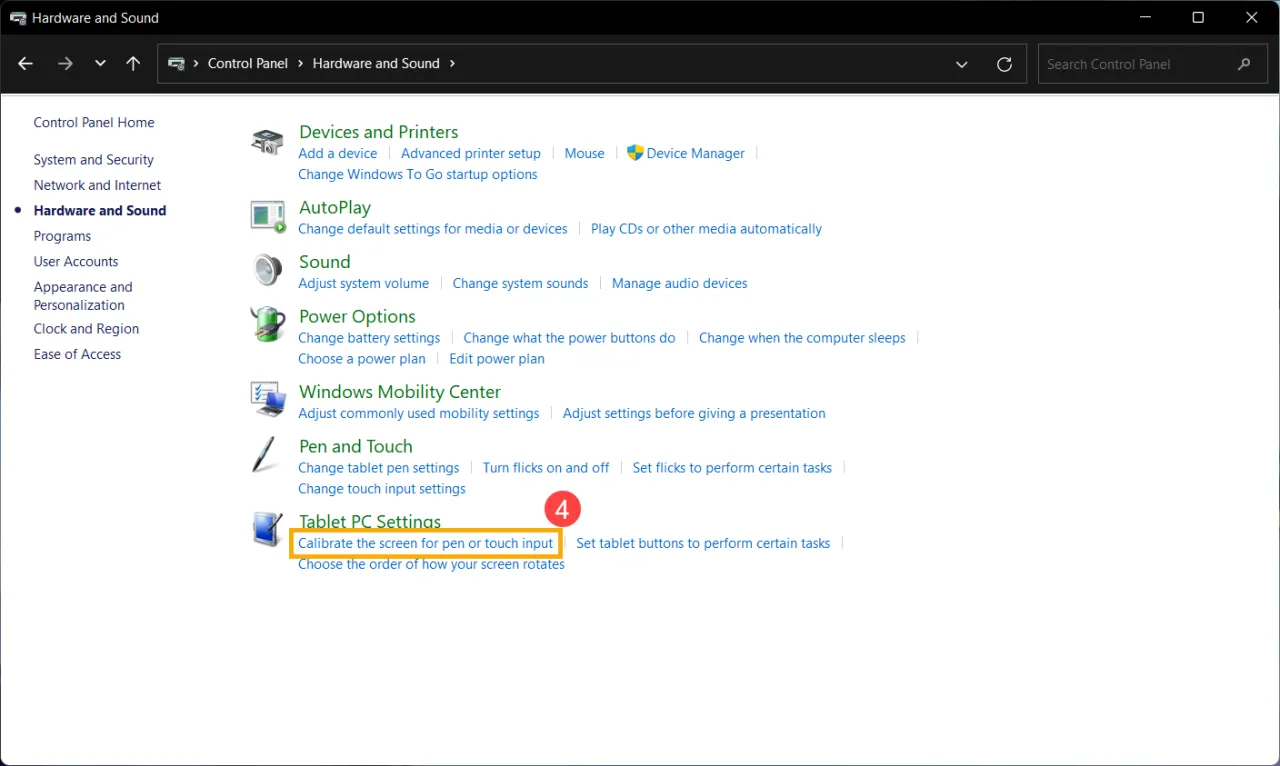 Menedżer urządzeń Windows 10/11 włącz ekran dotykowy