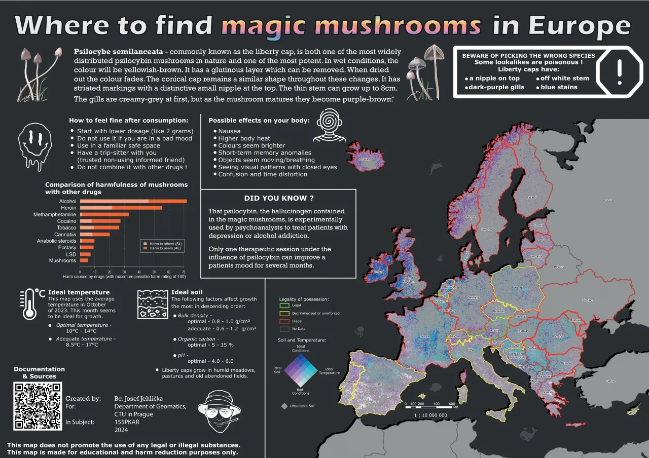 mapa prawna status psylocybiny w Europie