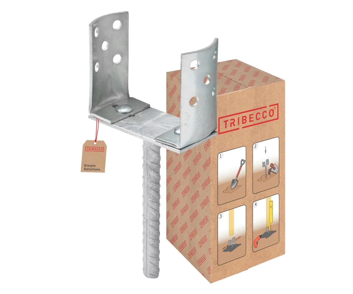 różne typy kotew do słupów okrągłych