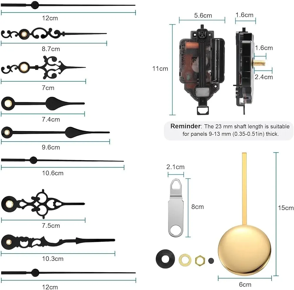 jak zmierzyć mechanizm zegarowy długość gwintu trzpienia