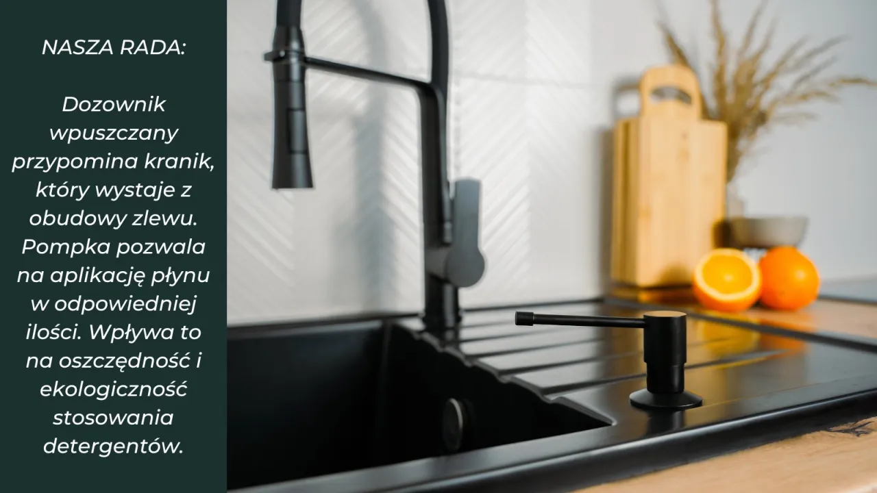 nowoczesna kuchnia z dozownikiem w zlewie