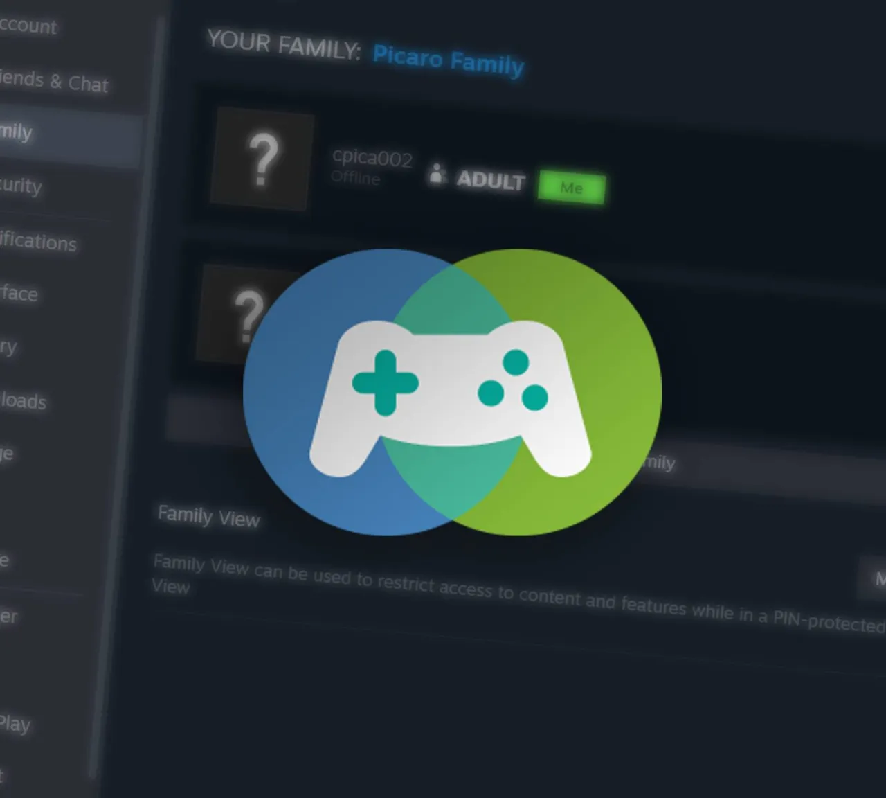 Steam Family Sharing ograniczenia ikonki