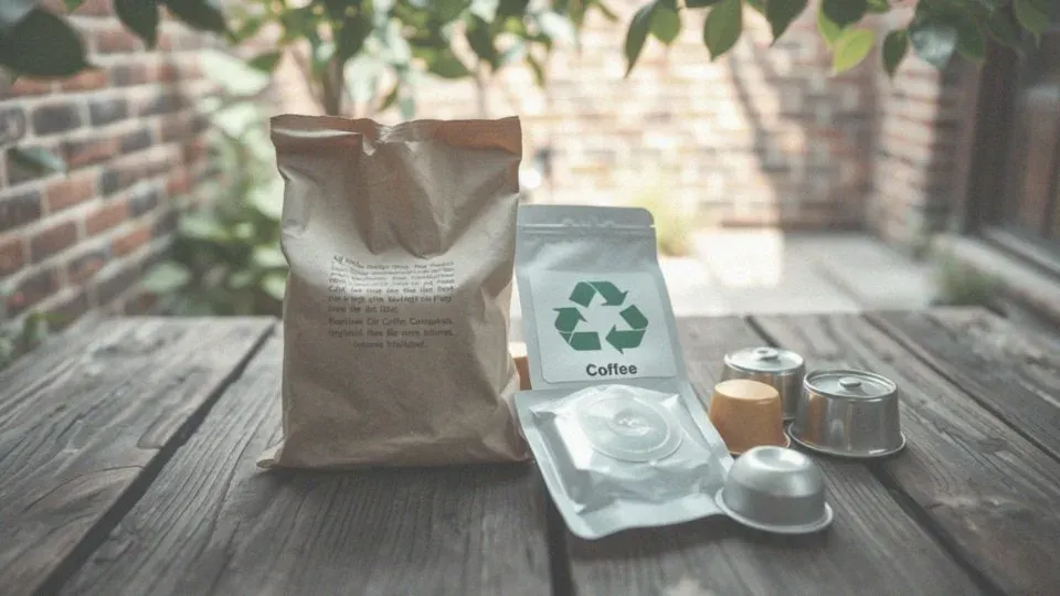 segregacja śmieci opakowanie po kawie kosze