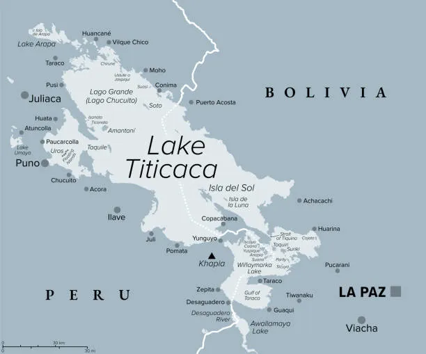 Jezioro Titicaca mapa Peru Boliwia