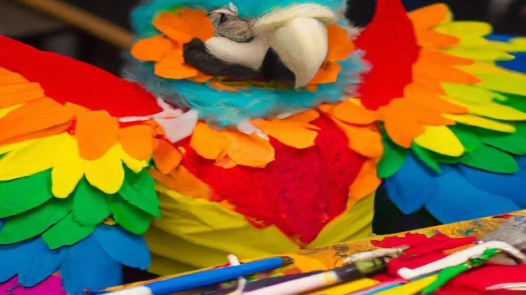 DIY strój papugi maska dziób