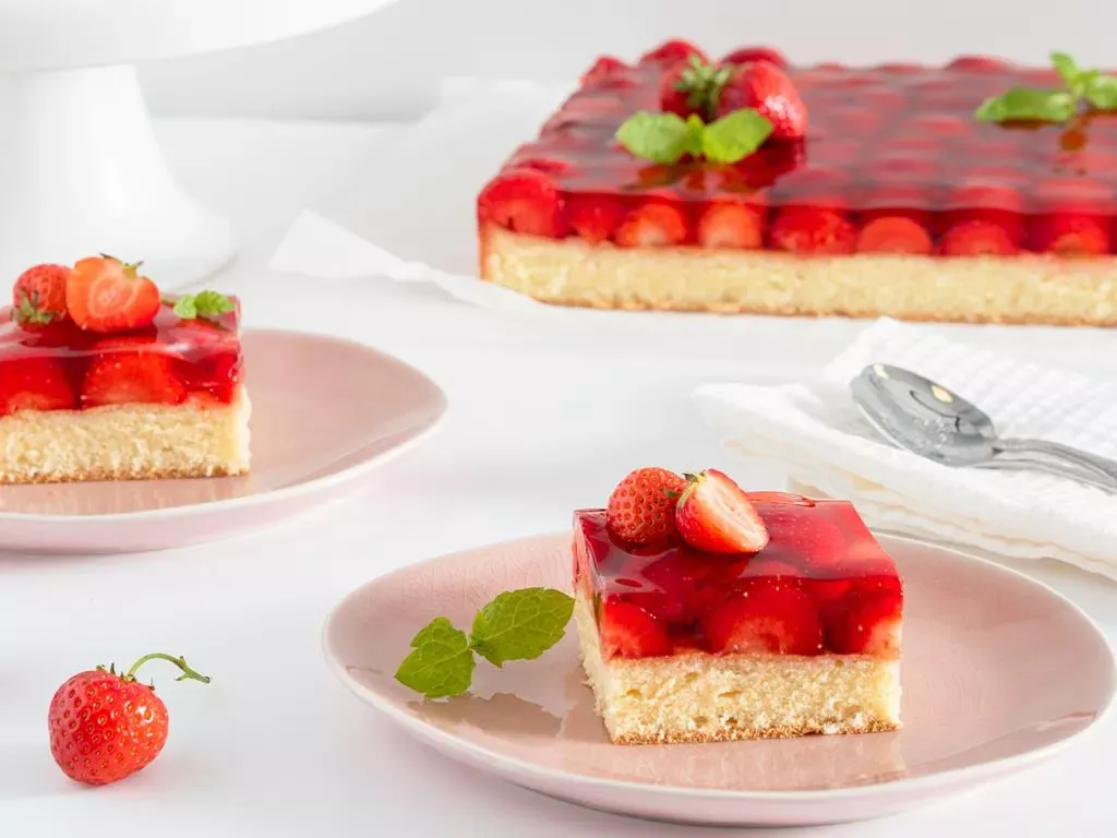 biszkopt w tortownicy przygotowany pod galaretkę